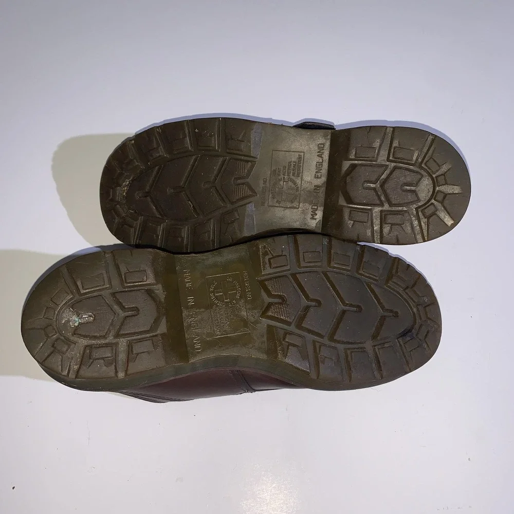 Dr. Martens Shoes Mens UK 10 Brown Leather Buckle Slip On Loafers England 8314